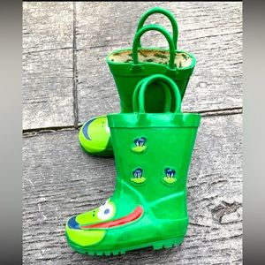 Jumping Beans Frog Rainboots Waterproof Rain Boots Handles Western Chief Bogs
